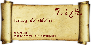 Tatay Ödön névjegykártya